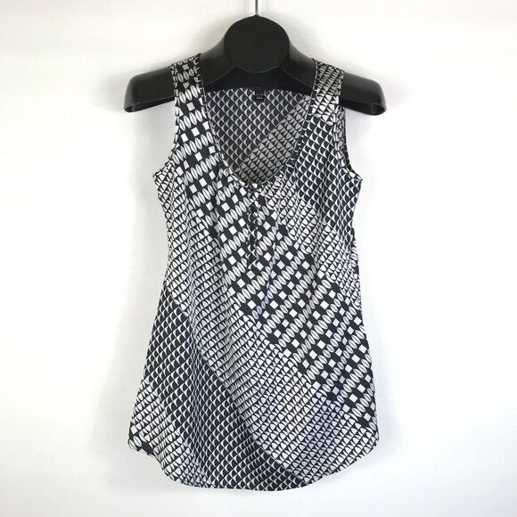 Nicole by Nicole Miller Geometric Print Blouse Women's XS Sleeveless Summer - Picture 1 of 9